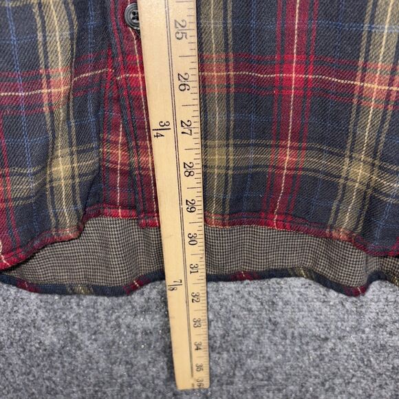 Carbon2Cobalt Shirt Mens Sz XL Red Blue Plaid Houndstooth Double Cloth Flannel - Picture 4 of 8